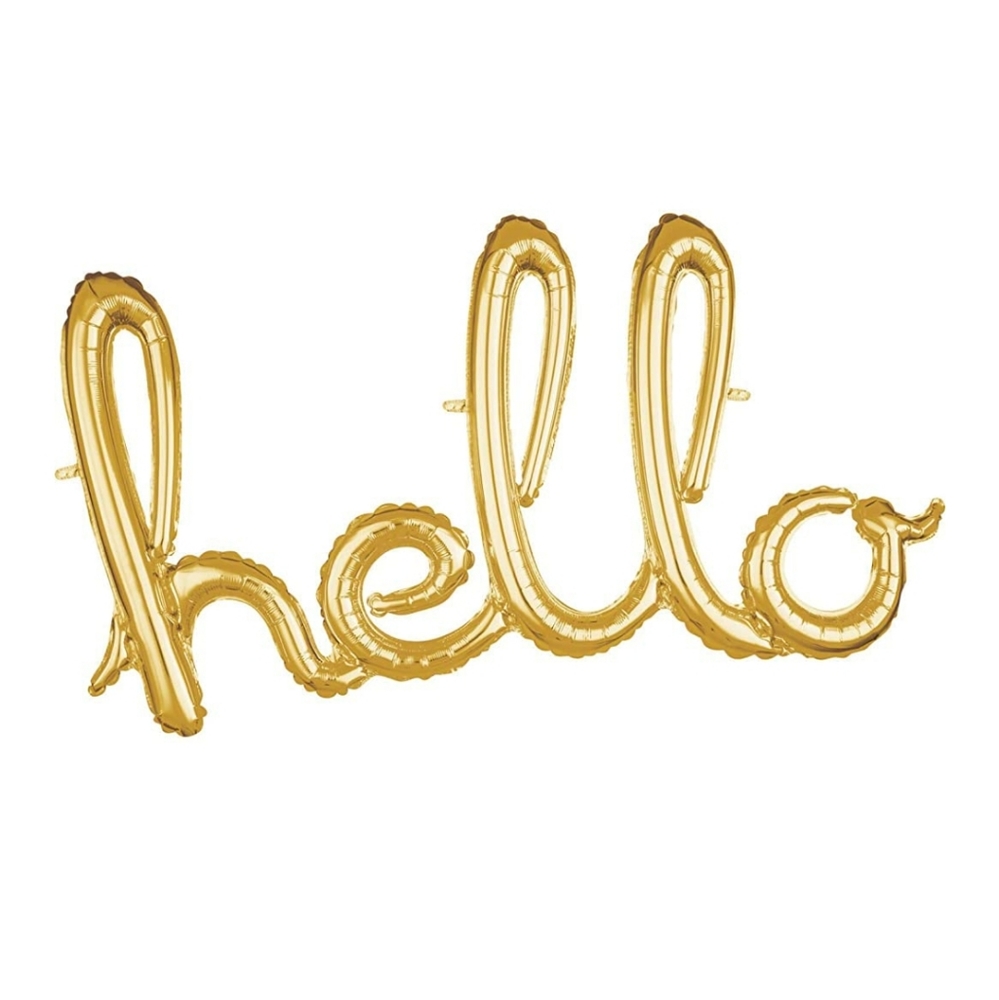 Gold "Hello" Foil Balloon Letters